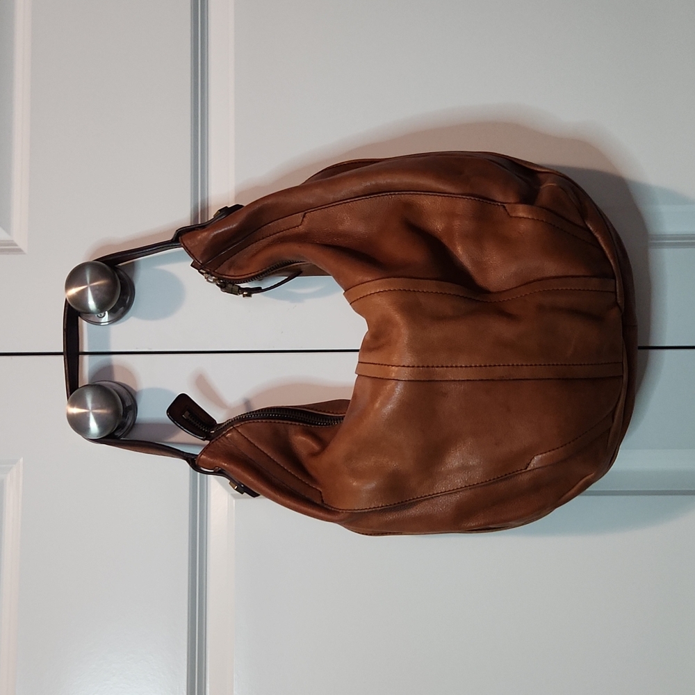 Yany leather boho purse cognac